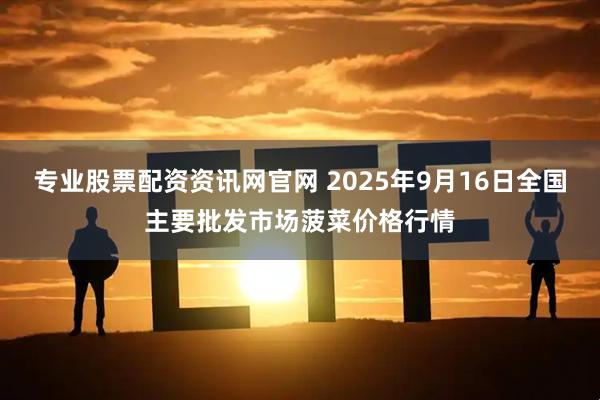 专业股票配资资讯网官网 2025年9月16日全国主要批发市场菠菜价格行情