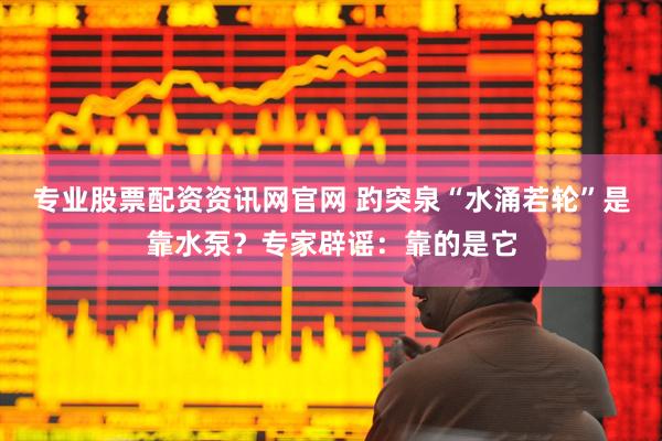 专业股票配资资讯网官网 趵突泉“水涌若轮”是靠水泵?专家辟谣:靠的是它